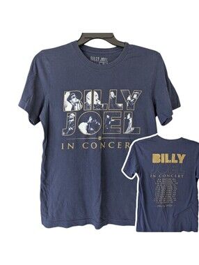 Billy Joel 2021-2022 In Concert Tour Navy T-Shirt Mens Medium Graphic Tee 19x27